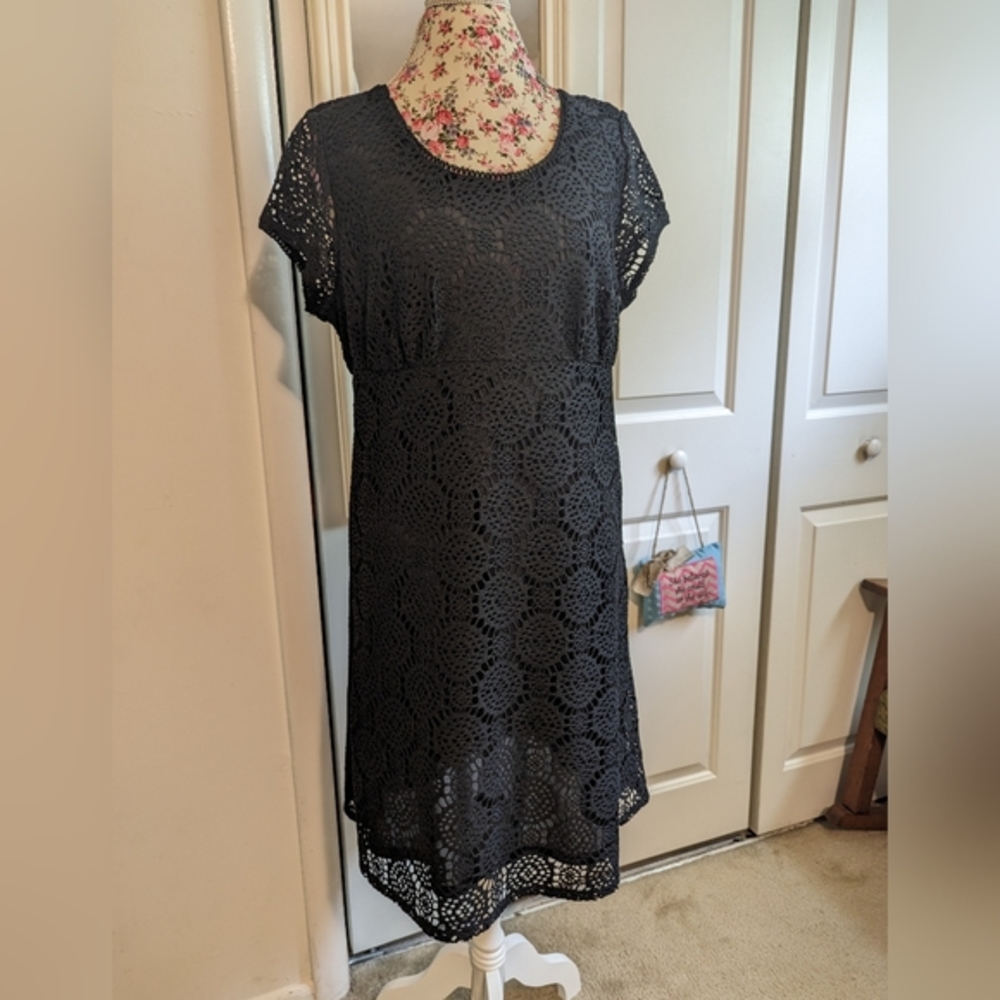 Madison Dress 2 Layer Short sleeve knee length